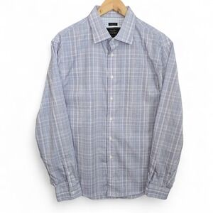Jos‎ A Bank Dress Shirt Mens Large Button Up Purple Tailored Fit Reserve Cotton